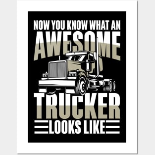 Now You Know What An Awesome Trucker Looks Like Posters and Art